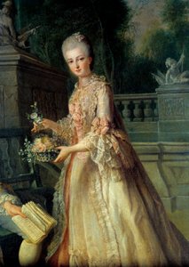 Porträtt av Louise Adelaide, blivande hertiginna av Orleans (1753-1821) Detalj. Målning av Jean Baptiste Charpentier (1728-1806) 1700-talet.
