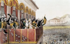 Acklamation av Pedro (Pierre) Ist, Brasiliens kejsare, i Rio de Janeiro, 7 april