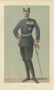 HKH Kronprinsen av Tyskland (färg litho) av Jean Baptiste (after) Guth