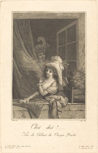 Chit chit!, graverad av Jacques-Louis Copia av Jean Baptiste (after) Mallet