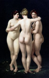 De tre nåderna. Faksimil från verk av Jean Baptiste Regnault (1754-1829) - vykort av Jean Baptiste (after) Regnault