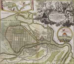 Karta över Petersburg Sankt Petersburgs huvudplan av Jean Baptiste Alexandre Le Blond