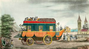 Bilen (eller flit) har ånga: fransk uppfinning 1835. Gravyr av Ange Tissier (1814-1876). 1835. Privat samling