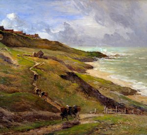 Stenarna i Equihen Landskap på den bretonska kusten. Detalj. Målning av Antoine Guillemet (1843-1918) 1910 Rouen Musee des Beaux Arts