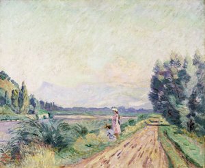 Bankerna av Isere vid Pontcharra; Bords de l"Isere a Pontcharra, 1901 av Jean Baptiste Armand Guillaumin