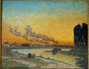 Solnedgång i Ivry Målning av Jean Baptiste Armand Guillaumin (1841-1927) 1800-tal sön. 0,65x0,81 m Paris, muse d