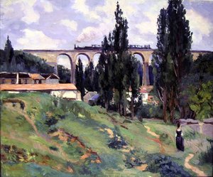 Viadukten vid Val-Fleury, Meudon (Hauts-de-Seine) av Jean Baptiste Armand Guillaumin