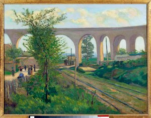 Akvedukten i Arcueil, järnvägslinjen i Sceaux av Jean Baptiste Armand Guillaumin
