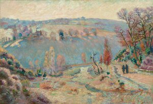 Sédelles dalgång vid Pont Charraud: White Frost, ca 1903-11 (olja på tyg) av Jean Baptiste Armand Guillaumin