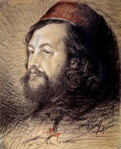 Porträtt av Theophile Gautier (1811-1872) Teckning i kol och pastell av Auguste Clesinger (1814-1883) 1851 Sön. 0,77x0,65 m Versailles, musee du chateau