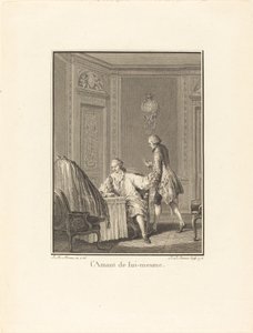Älskaren av sig själv av Jean Baptiste Blaise Simonet after Jean Michel Moreau