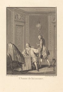 Älskaren av sig själv av Jean Baptiste Blaise Simonet after Jean Michel Moreau