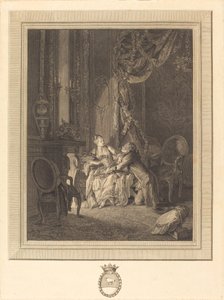 Faran med tete-a-tete av Jean Baptiste Blaise Simonet after Pierre Antoine Baudouin