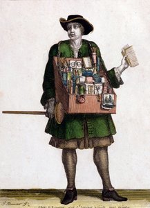 The Haberdasher (färggravyr) av Jean Baptiste Bonnart