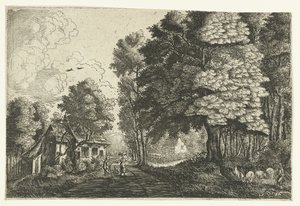 Herde vid en skogskant av Jean Baptiste Bonnecroy
