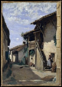 En bygata, Dardagny av Jean Baptiste Camille Corot