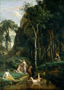 Actaeon överraskar gudinnan Artemis (Diana) när hon badar med sina följeslagare