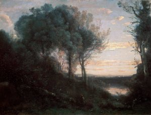 Kväll, 1850-1860-talet. av Jean Baptiste Camille Corot