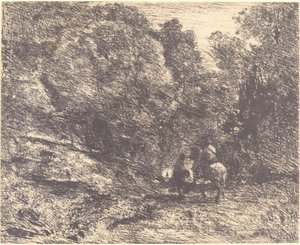 Reiter und Vagabund im Wald Le Cavalier en forêt et le piéton, 1854