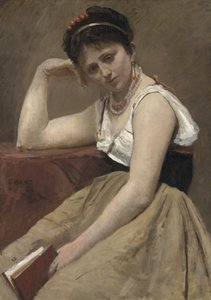 Avbruten läsning, c.1870 av Jean Baptiste Camille Corot