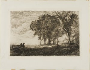 Italienskt landskap av Jean-Baptiste-Camille Corot