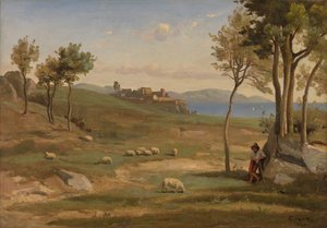 Italienskt landskap av Jean-Baptiste-Camille Corot