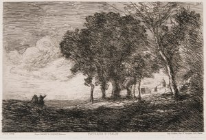 Italienskt landskap, c1865. av Jean Baptiste Camille Corot