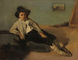 Italiensk bondpojke av Jean Baptiste Camille Corot