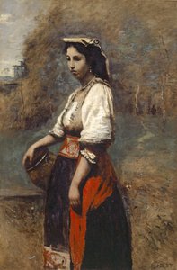 Italiensk kvinna vid brunnen av Jean Baptiste Camille Corot