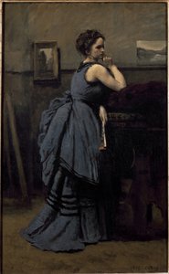 Dame in Blau von Jean Baptiste Camille Corot