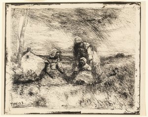 Lillasyster av Jean-Baptiste-Camille Corot