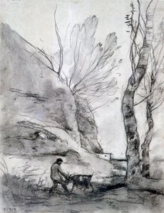 Mann kämpft mit einer Ziege, um 1816-1875 von Jean Baptiste Camille Corot