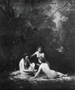 Nymphen verlassen das Bad, 1843 von Jean Baptiste Camille Corot