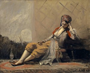 Odalisque, 1872-1873. av Jean Baptiste Camille Corot