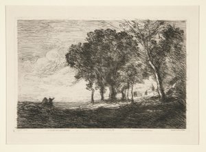 Landskap av av Jean-Baptiste-Camille Corot