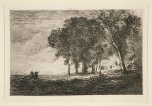Landskap av av Jean-Baptiste-Camille Corot