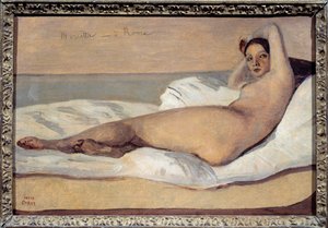 Romersk odalisque: Marietta. Målning av Camille Corot (1796-1875) av Jean Baptiste Camille Corot