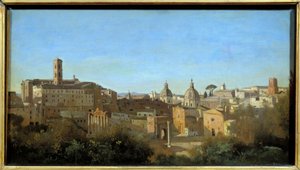 Rom, das Forum gesehen von den Farnese-Gärten. von Jean Baptiste Camille Corot