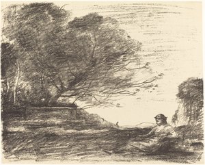 Sappho (Sapho) av Jean Baptiste Camille Corot