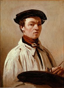 Självporträtt. Målning av Jean Baptiste Camille Corot (1796-1875). Olja på duk. Mått: 34x25cm. Florens, Uffizierna av Jean Baptiste Camille Corot