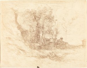 Souvenir av Ostia av Jean Baptiste Camille Corot