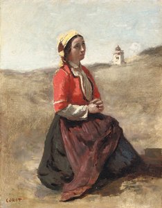 Bretonen i bön, av Jean Baptiste Camille Corot