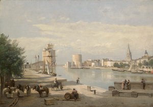 Hamnen i La Rochelle av Jean-Baptiste-Camille Corot
