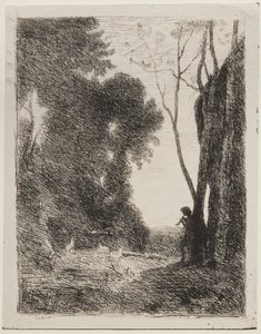 Den lilla herden av Jean-Baptiste-Camille Corot