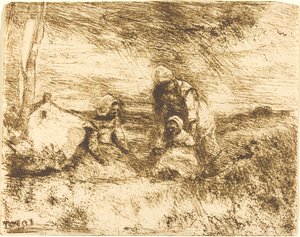 Lillasystern av Jean Baptiste Camille Corot