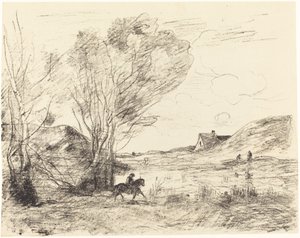 Der Reiter im Schilf von Jean Baptiste Camille Corot