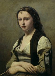 Kvinnan med pärlan, ca 1842 (olja på duk) av Jean Baptiste Camille Corot