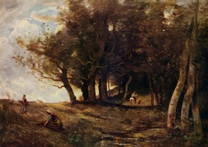 The Wood Gatherers, c1843 av Jean-Baptiste-Camille Corot