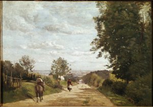 Vägen till Sevres (olja på duk av Jean Baptiste Camille Corot