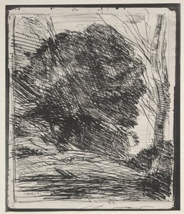 Träd på berget av Jean-Baptiste-Camille Corot